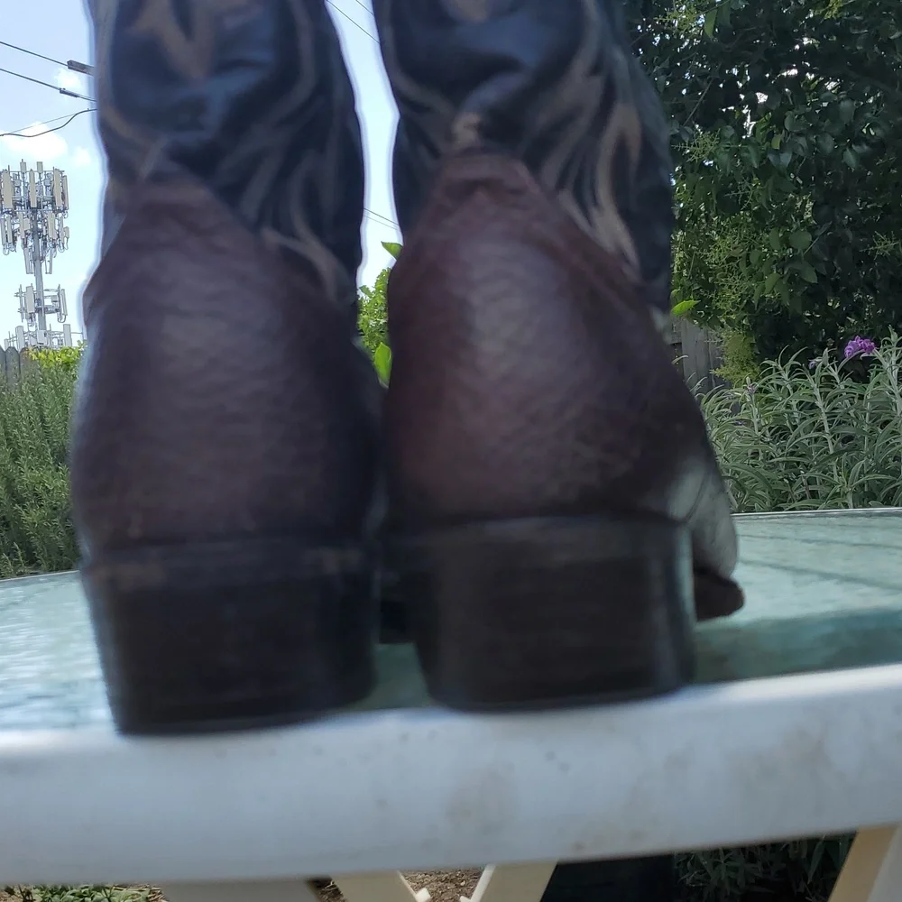 Tony Lama Vintage Gold Label Shark Skin Boots Men's Size 8.5 D. GUC Style# 8809